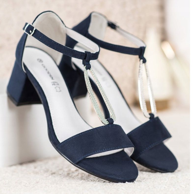 Goodin Sandali eleganti con tacco alto blu navy blu 1