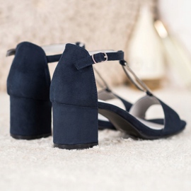 Goodin Sandali eleganti con tacco alto blu navy blu 2