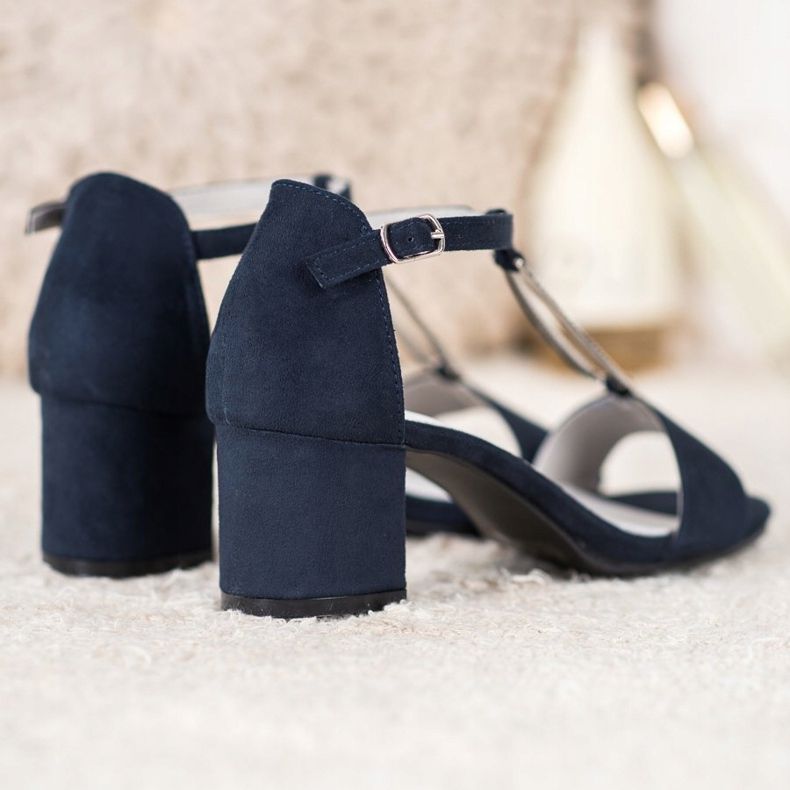 Goodin Sandali eleganti con tacco alto blu navy blu 2