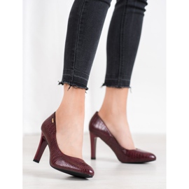 Goodin Décolleté bordeaux con ecopelle rosso 1