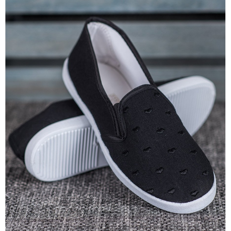 SHELOVET Slipon Neri In Cuori nero 1