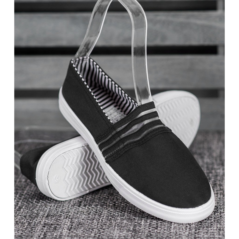 SHELOVET Comode scarpe da ginnastica slip-on nero 2