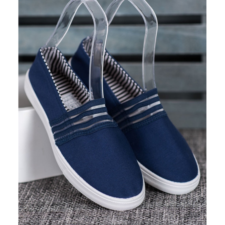 SHELOVET Comode scarpe da ginnastica slip-on blu 2