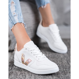 SHELOVET Scarpe bianche con inserti olografici bianca 2