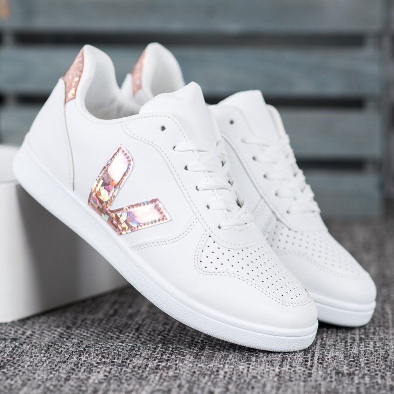 SHELOVET Scarpe bianche con inserti olografici bianca 1