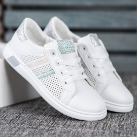 SHELOVET Sneakers leggere traforate bianco 1