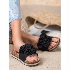 Ciabatte Comode Con Fiori VINCEZA nero 1