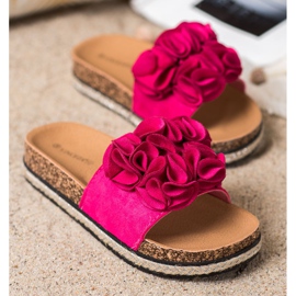 Ciabatte Comode Con Fiori VINCEZA rosa 2