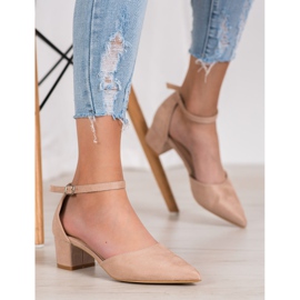 Small Swan Pompe alla moda marrone 2