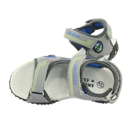American Club Sandali americani con sottopiede in pelle HL20/20, colore grigio-blu 4