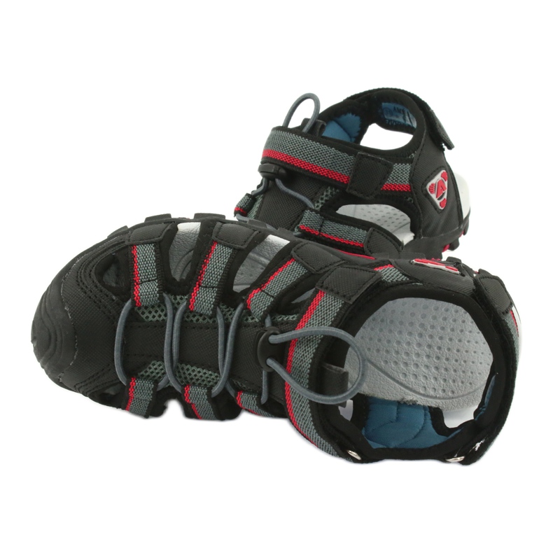 American Club Sandali da bambino con inserto in schiuma American DR01/20 nero/grigio 4