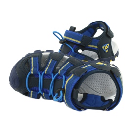 American Club Sandali da bambino con inserto in schiuma americana DR01/20 blu navy blu giallo 4