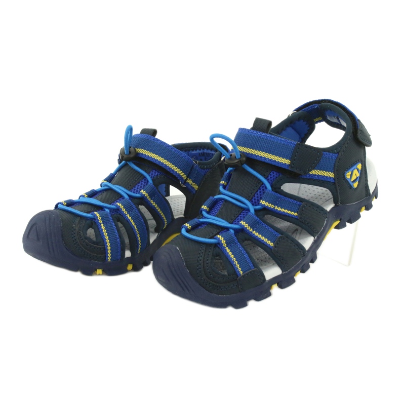 American Club Sandali da bambino con inserto in schiuma americana DR01/20 blu navy blu giallo 2