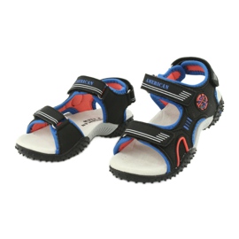 American Club Sandali americani con sottopiede in pelle HL20/20, colore nero/blu 2