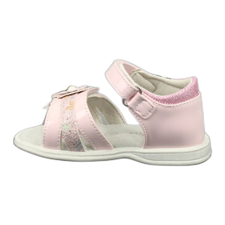 American Club Sandali in pelle femminile con fiori xD12/20 rosa 1
