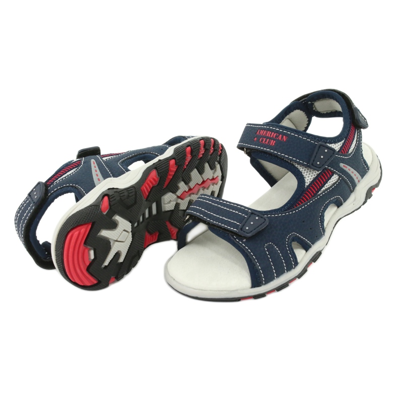 American Club Boys sandals in pelle inserto in pelle rl30/20 blu navy 3