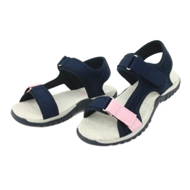 Sandali con inserto in pelle American Club RL24/20 blu navy rosa 2
