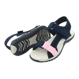 Sandali con inserto in pelle American Club RL24/20 blu navy rosa 4