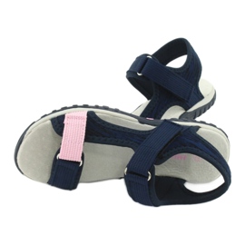 Sandali con inserto in pelle American Club RL24/20 blu navy rosa 5
