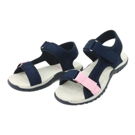 Sandali con inserto in pelle American Club RL24/20 blu navy rosa 3