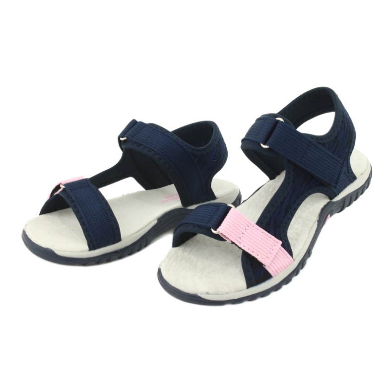 Sandali con inserto in pelle American Club RL24/20 blu navy rosa 3