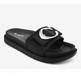 Pantofole nere con fibbia YQ10067 nero 1