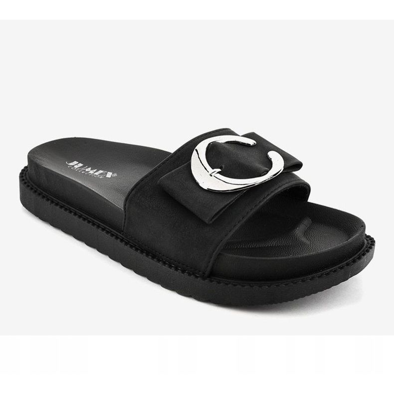 Pantofole nere con fibbia YQ10067 nero 1