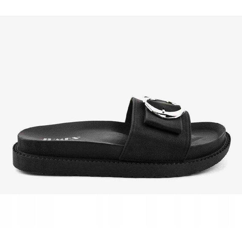 Pantofole nere con fibbia YQ10067 nero 2