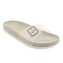 Pantofole grigie trasparenti con fibbia SE-9606 grigio 1