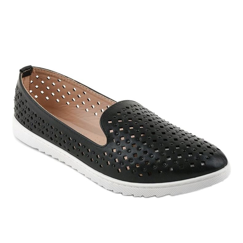 Sneakers nere traforate DY-08 nero 1