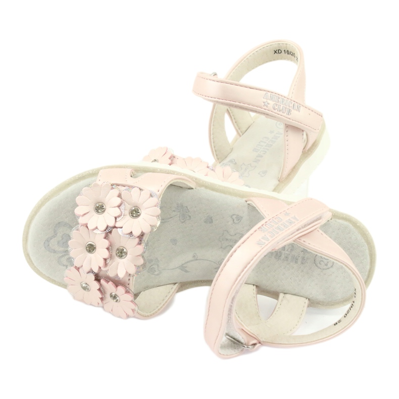 Sandali rosa con paillettes perle American Club XD10/20 4