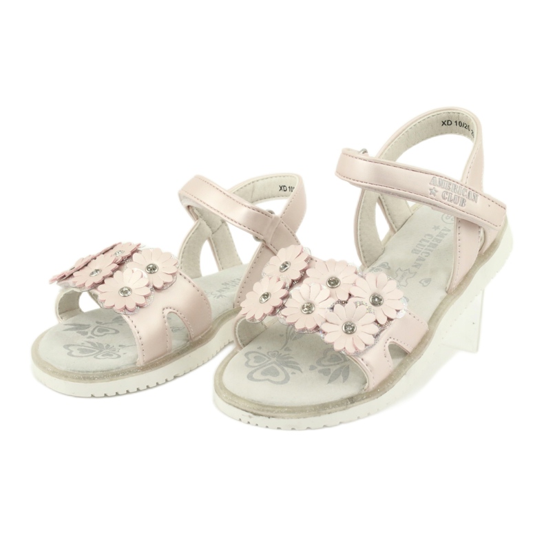 Sandali rosa con paillettes perle American Club XD10/20 2