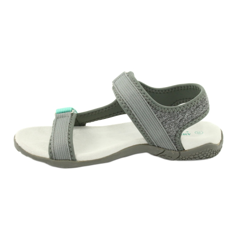 Sandali inserto in pelle American Club RL23/20 grigio verde 1