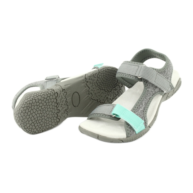Sandali inserto in pelle American Club RL23/20 grigio verde 3