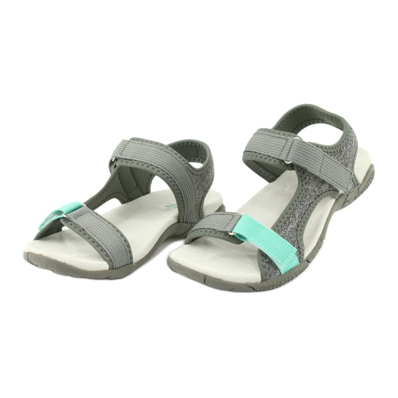 Sandali inserto in pelle American Club RL23/20 grigio verde 2