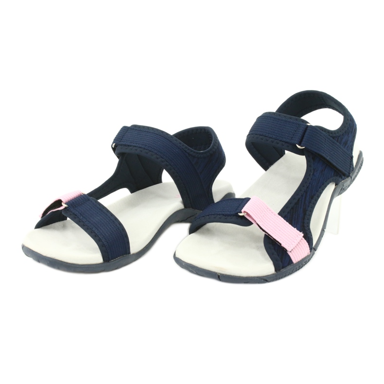 Sandali inserto in pelle American Club RL23/20 blu navy rosa 2