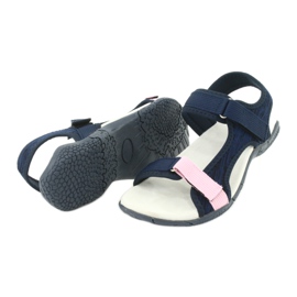 Sandali inserto in pelle American Club RL23/20 blu navy rosa 3