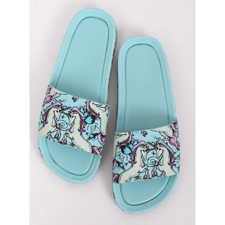 Pantofole blu unicorno CK83 L.BLUE 1