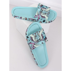 Pantofole blu unicorno CK83 L.BLUE 2