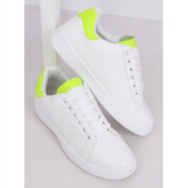 Sneakers donna bianche e fluo LV101P Flugreen bianca giallo 1