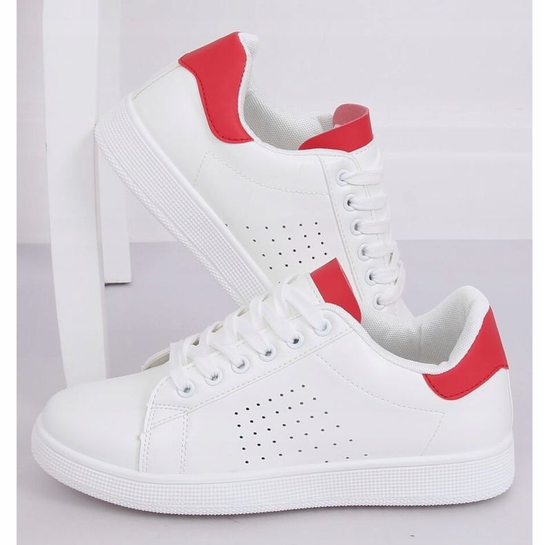 Sneakers da donna bianche e rosse LV101P Red bianco rosso 1