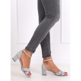 Sandali grigi con tacco alto F189P Gray grigio 1