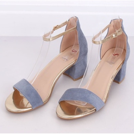 Sandali blu con tacco alto M307P Blu 1
