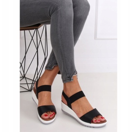 Sandali neri con zeppa NS101P Black nero 1