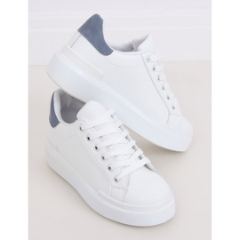 Sneakers da donna bianche 85-428 BIANCO/BLU 2