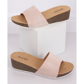 G186P Pantofole con zeppa beige beige 1