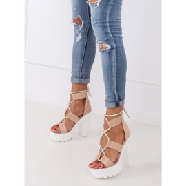 Sandali sulla piattaforma beige e rosa NS120 Beige 1