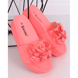 Coral CK148P Pantofole corallo su suola alta rosa 1