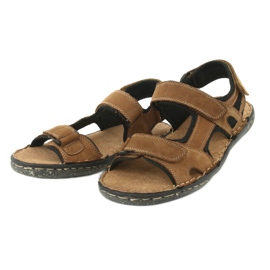 Sandali da uomo con velcro American Club CY15 / 20 marrone 3