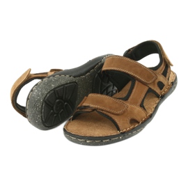 Sandali da uomo con velcro American Club CY15 / 20 marrone 4